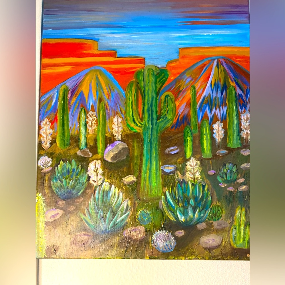 18”x 24” Desert Oil Painting.